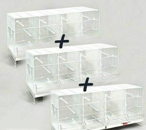 3 Jaulas de Cría para Pájaros Metro Pedros blancas