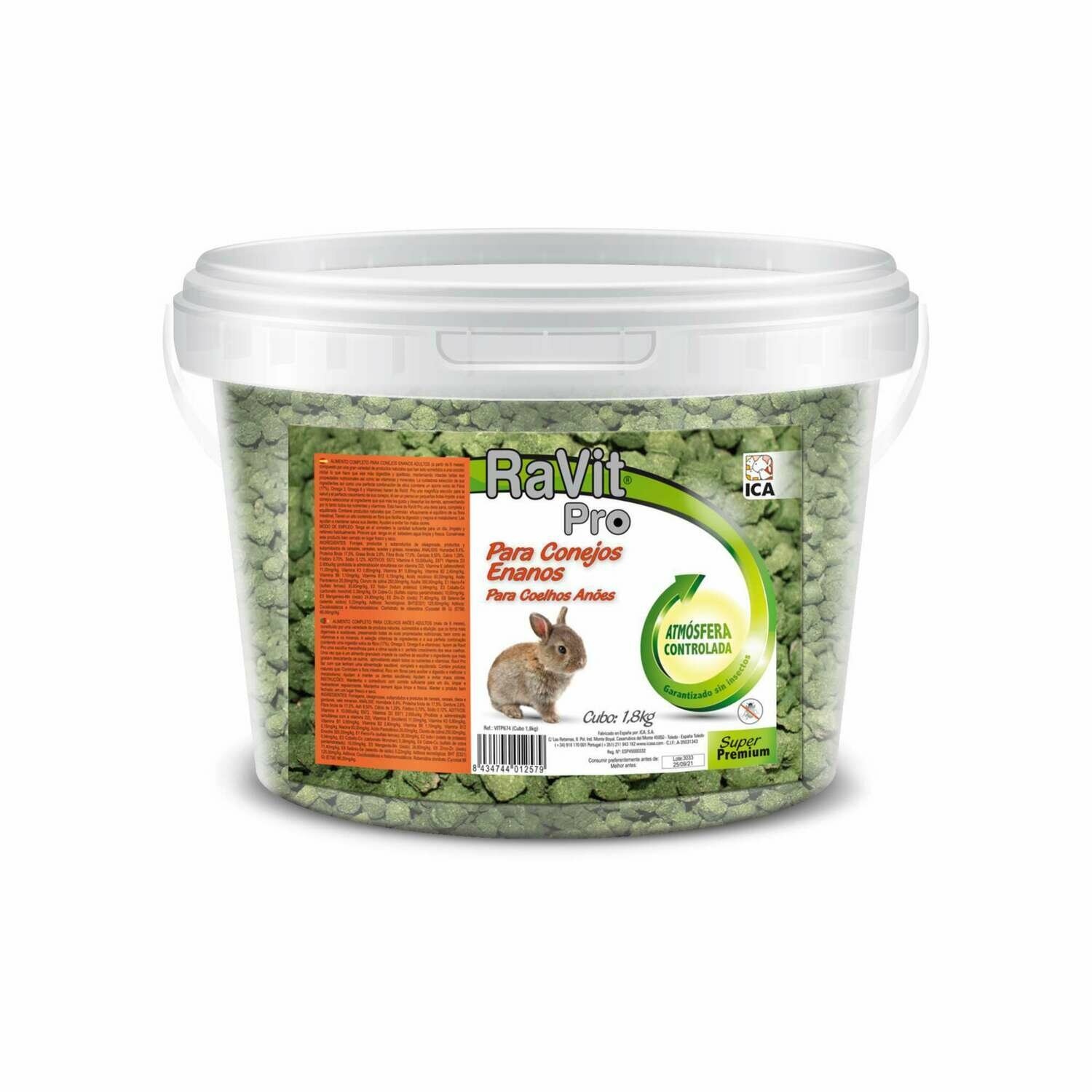 Alimento para conejos RaVIT PRO en cubo