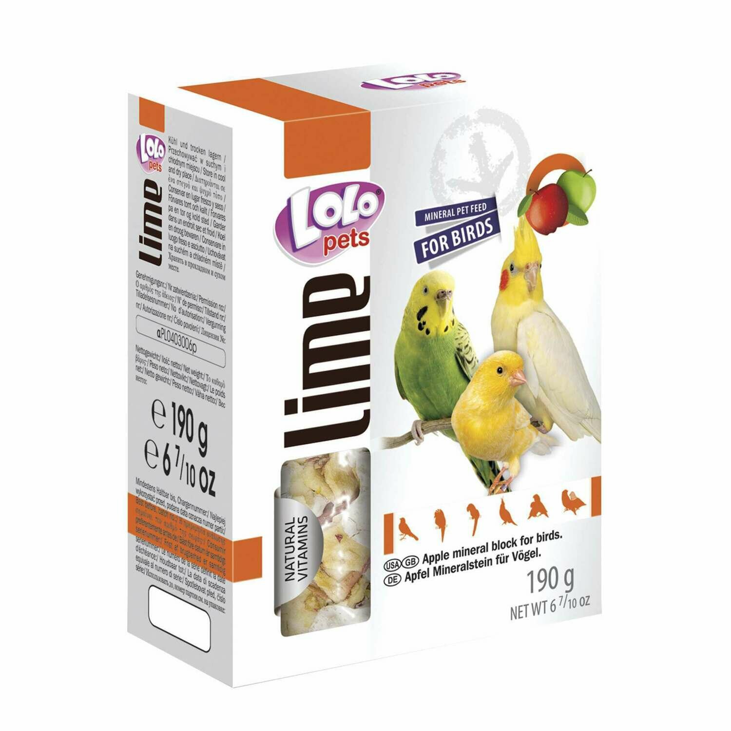Bloque mineral de manzana para loros "LOLO"