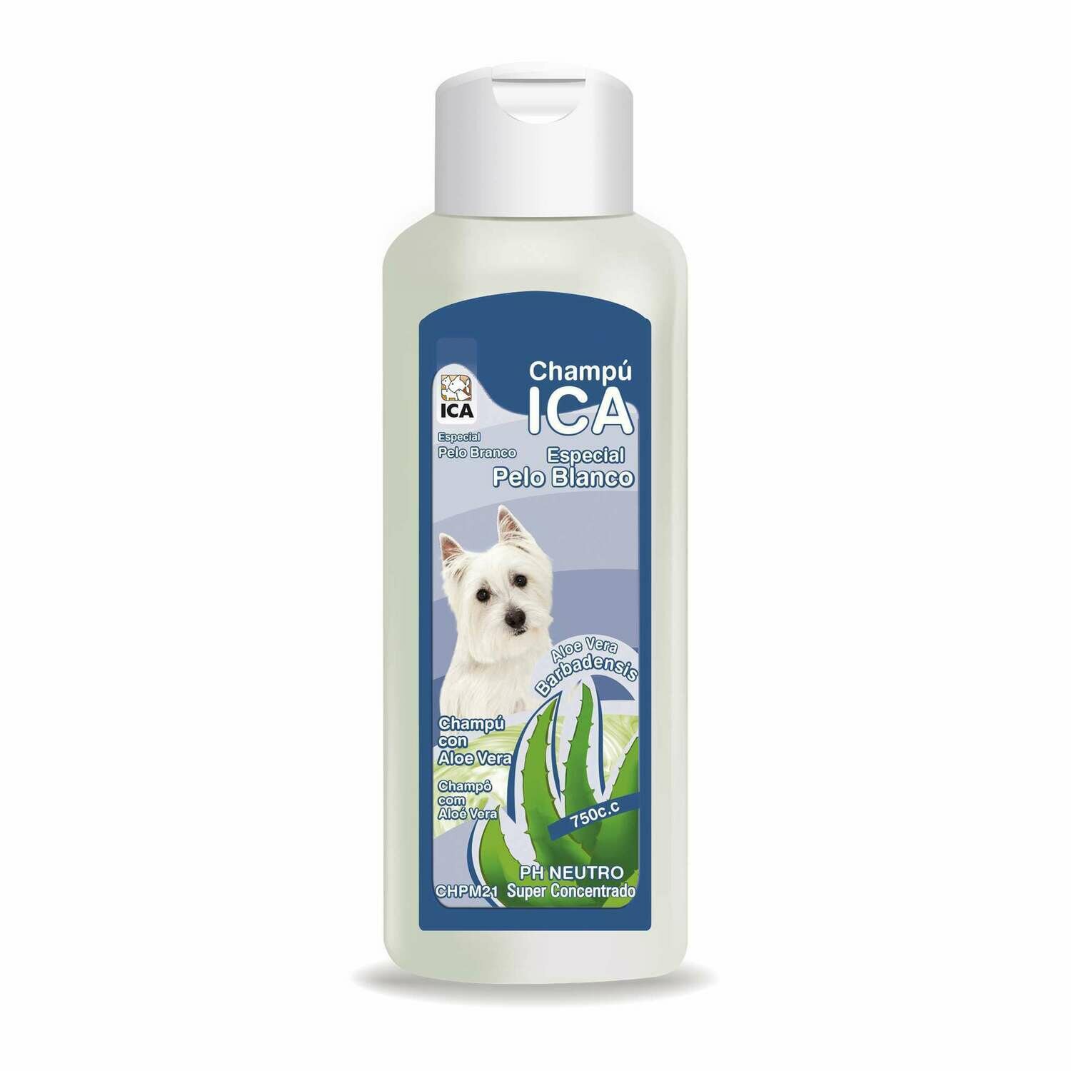 Champú especial pelo blanco con Aloe Vera para perros