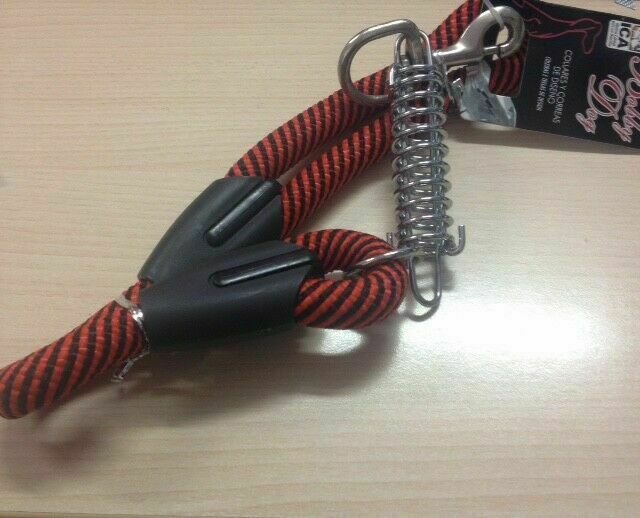 Correa antirones Nylon Redondo con Muelle 60cmx2.2cm para perro