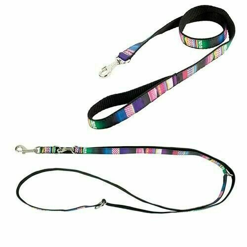 Correa nylon "Mosaico" para galgos DOBLE MOSQUETÓN