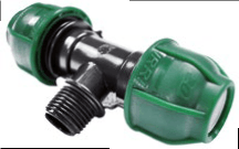 Derivación TE ROSCA MACHO   40 - 1.1/4" - 40 Ø (mm)(PARA TUBERÍA PE PUSH'N FIT)