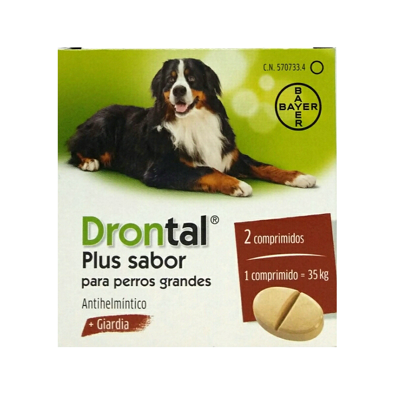 DRONTAL PLUS SABOR RAZAS GRANDES 1 COMPRIMIDO ANTIPARASITARIO PERROS