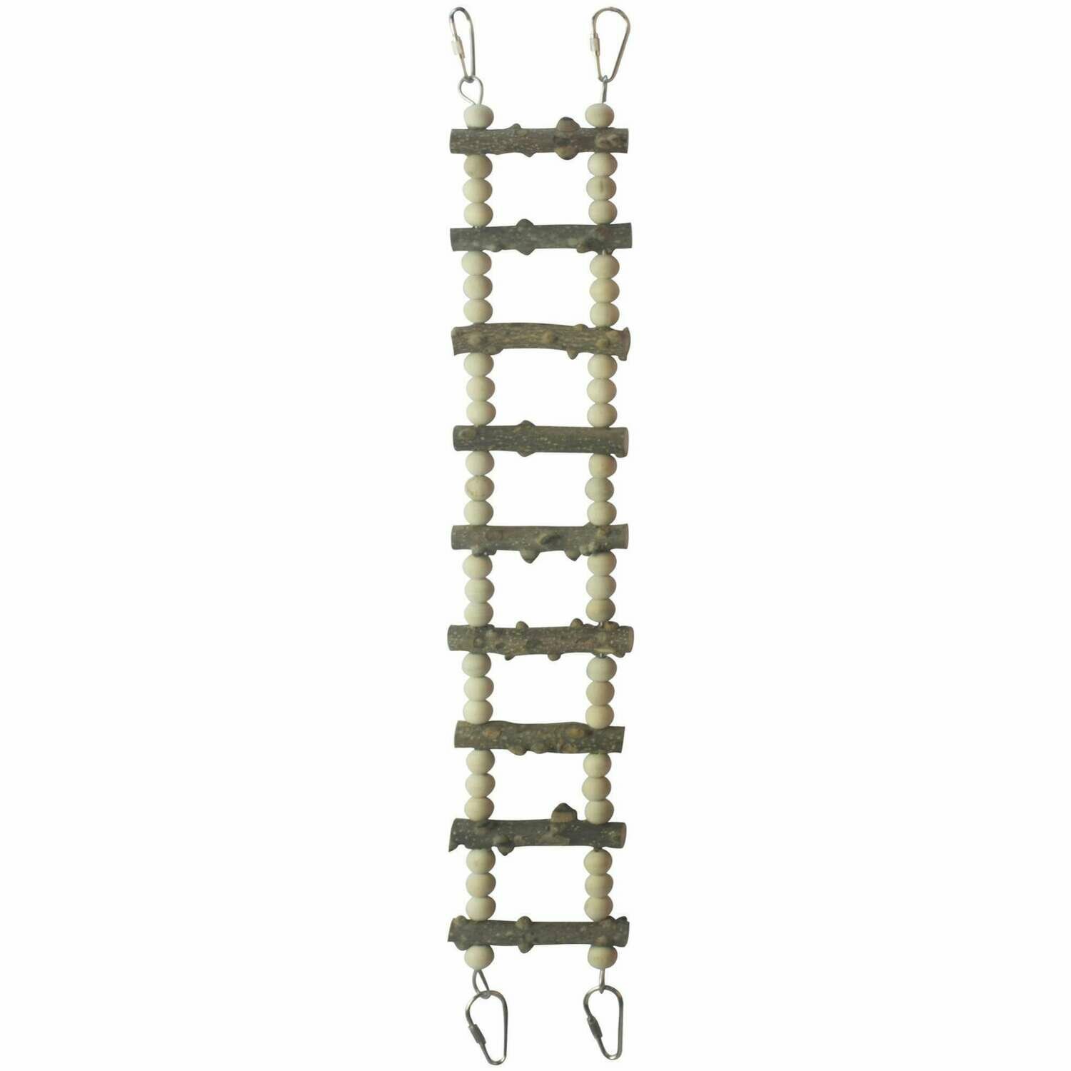 Escalera de madera natural para pájaros