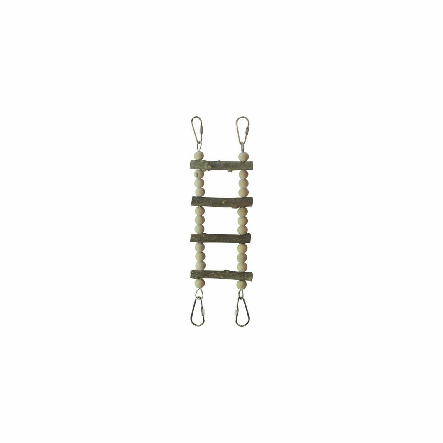 Escalera de madera natural para pájaros
