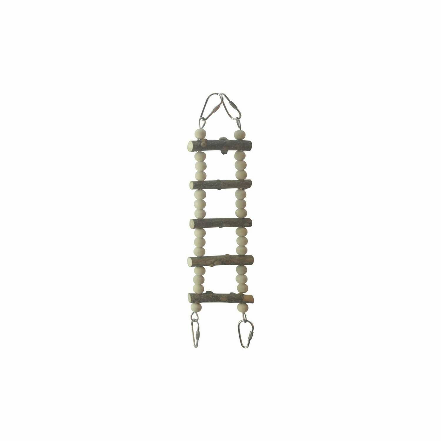 Escalera de madera natural para pájaros