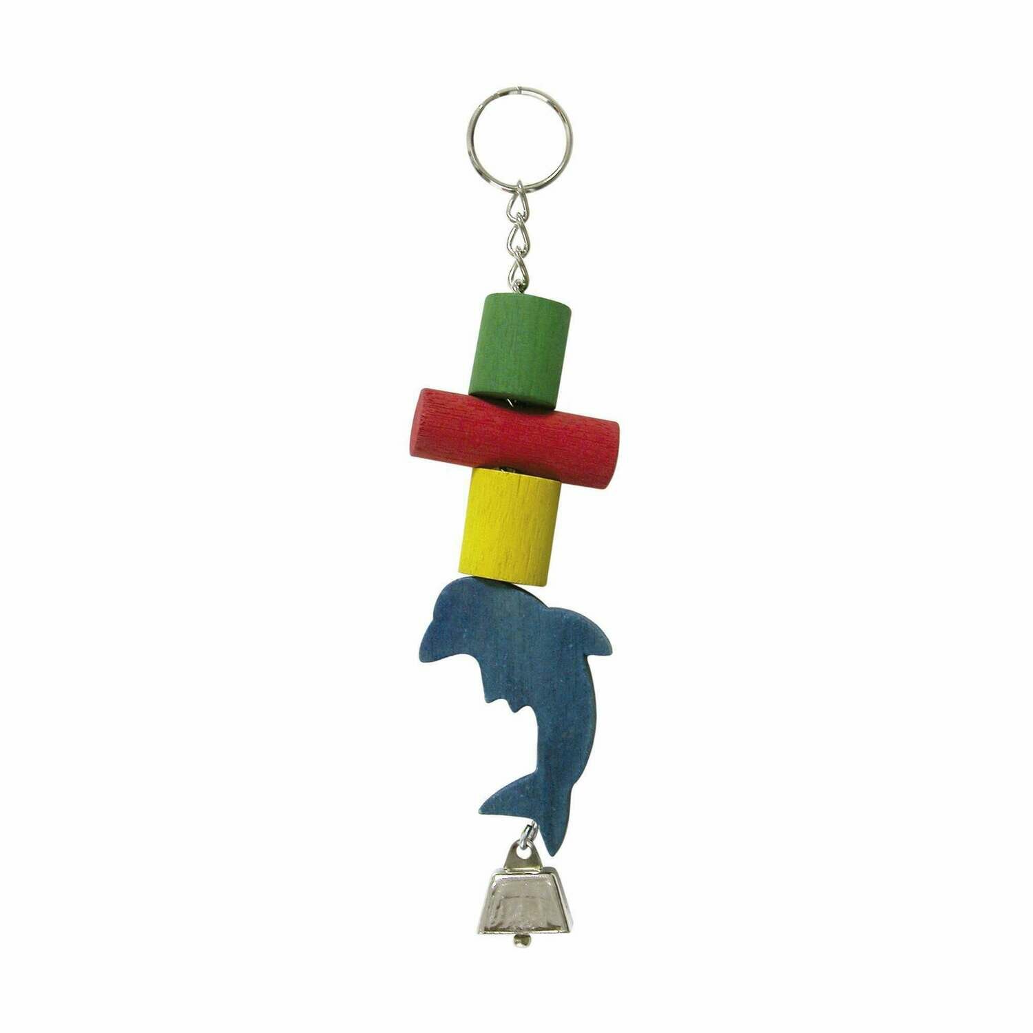 Juguete con delfín y campana para pájaros