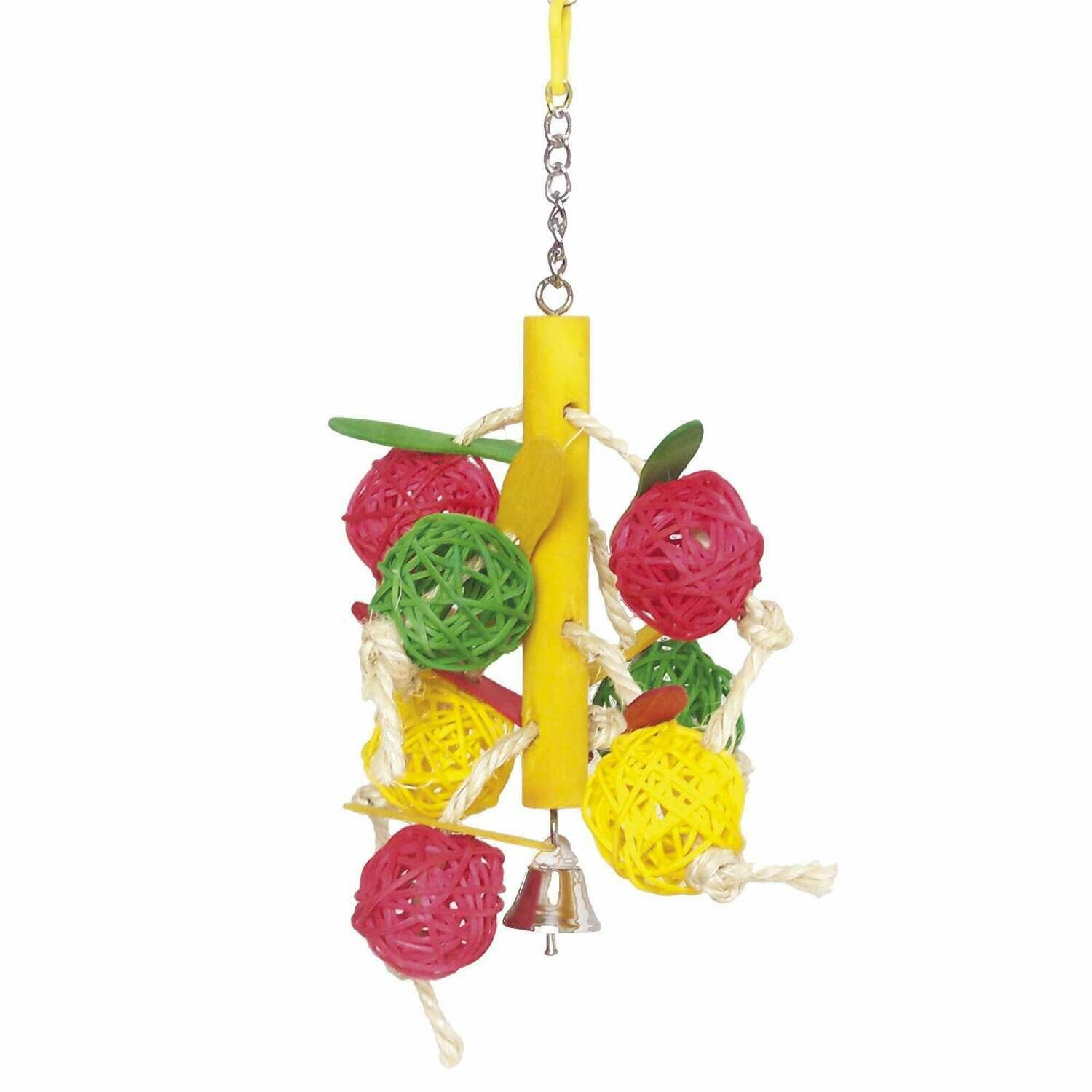 Juguete de madera con cuentas huecas multicolor para pájaros