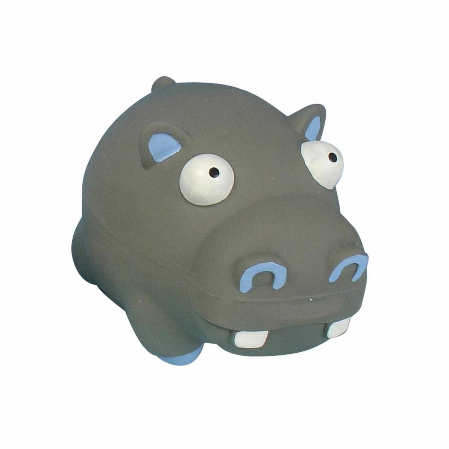 Juguete Hipopótamo de látex gris con sonido para perros