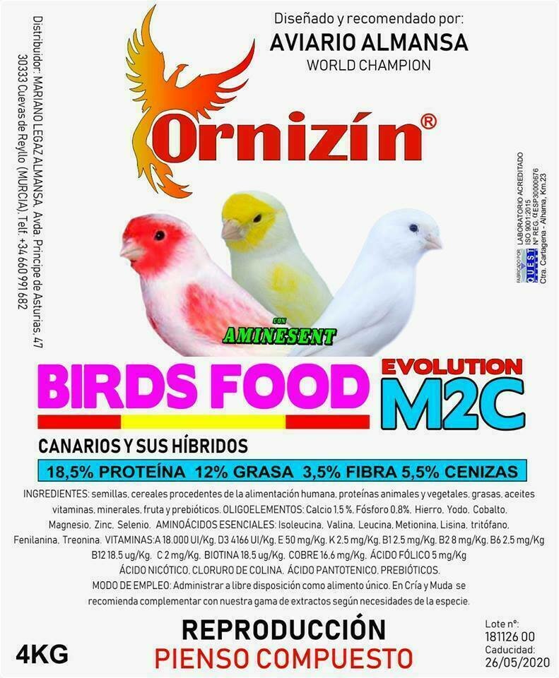 Ornizin pienso m2c para cría canarios sin doré
