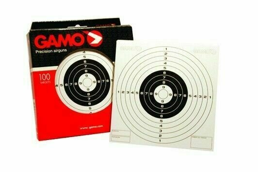100  DIANAS DE CARTON DE TIRO AL BLANCO GAMO/COMETA TAMAÑO 14X14 CM
