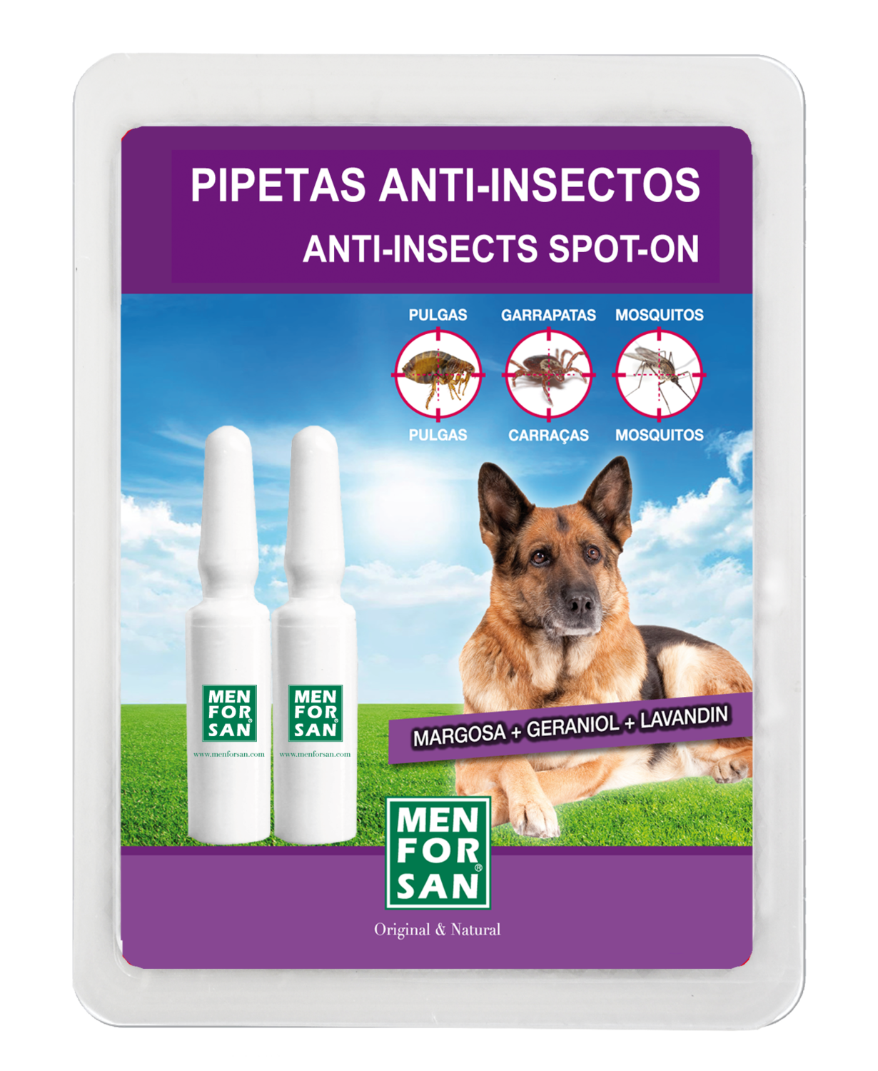 PIPETAS ANTI-INSECTOS CON MARGOSA, GERANIOL Y LAVANDINO