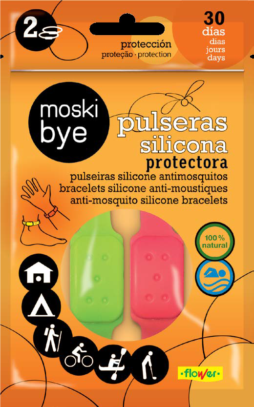 PULSERA SILICONA ANTIMOSQUITO 2UND CAJA