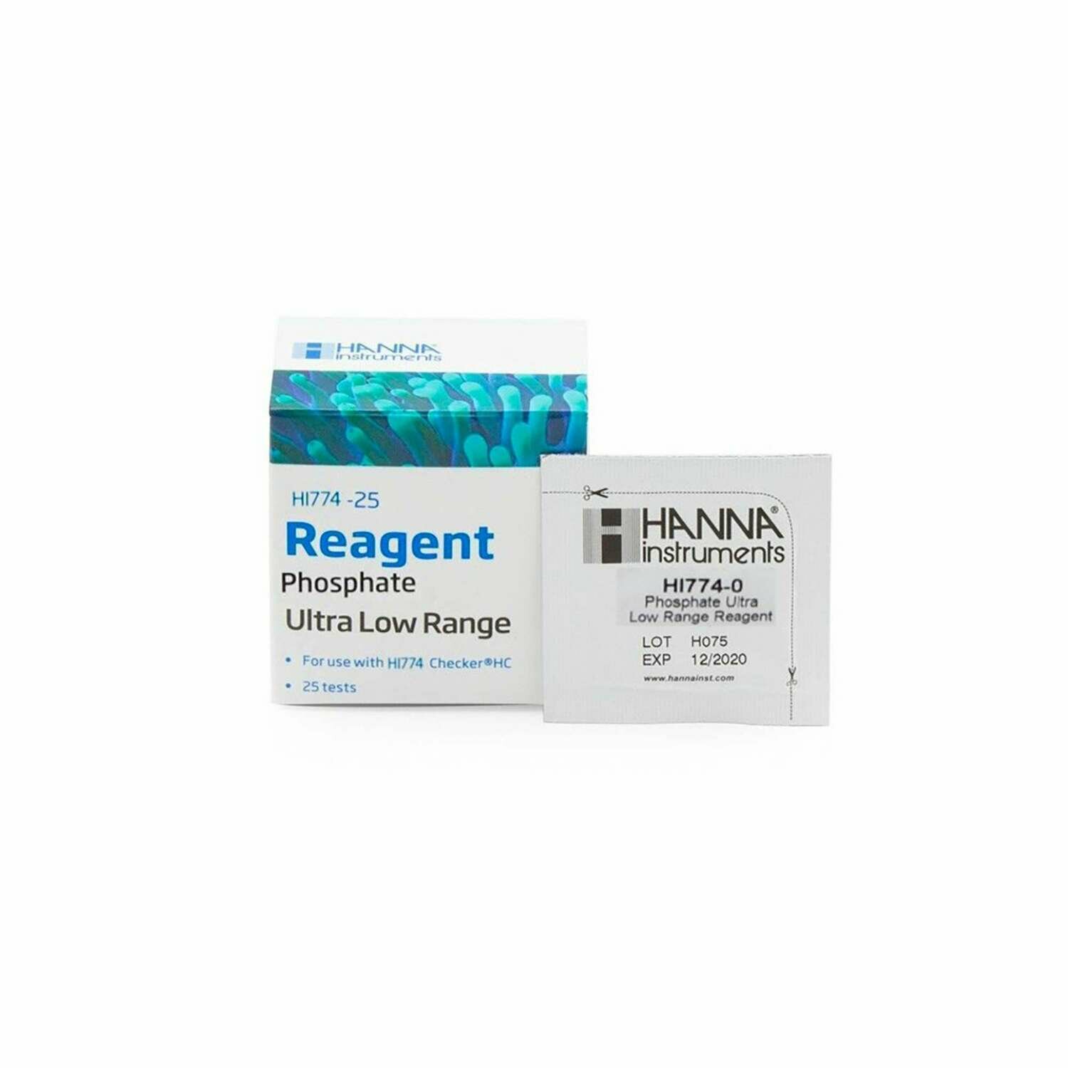 Reactivo Fosfatos rango ultra bajo (0,00 a 0,90PPM) 25 test HANNA