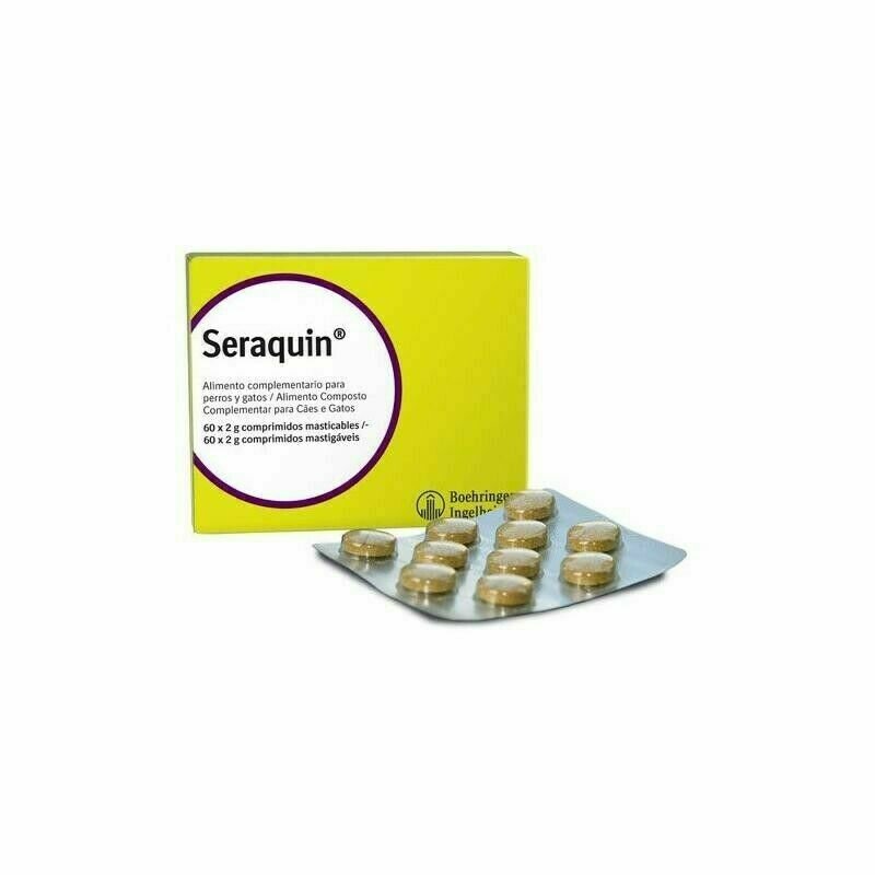 SERAQUIN OMEGA 60 COMPRIMIDOS ALIMENTO COMPLEMENTARIO PARA PERROS Y GATOS