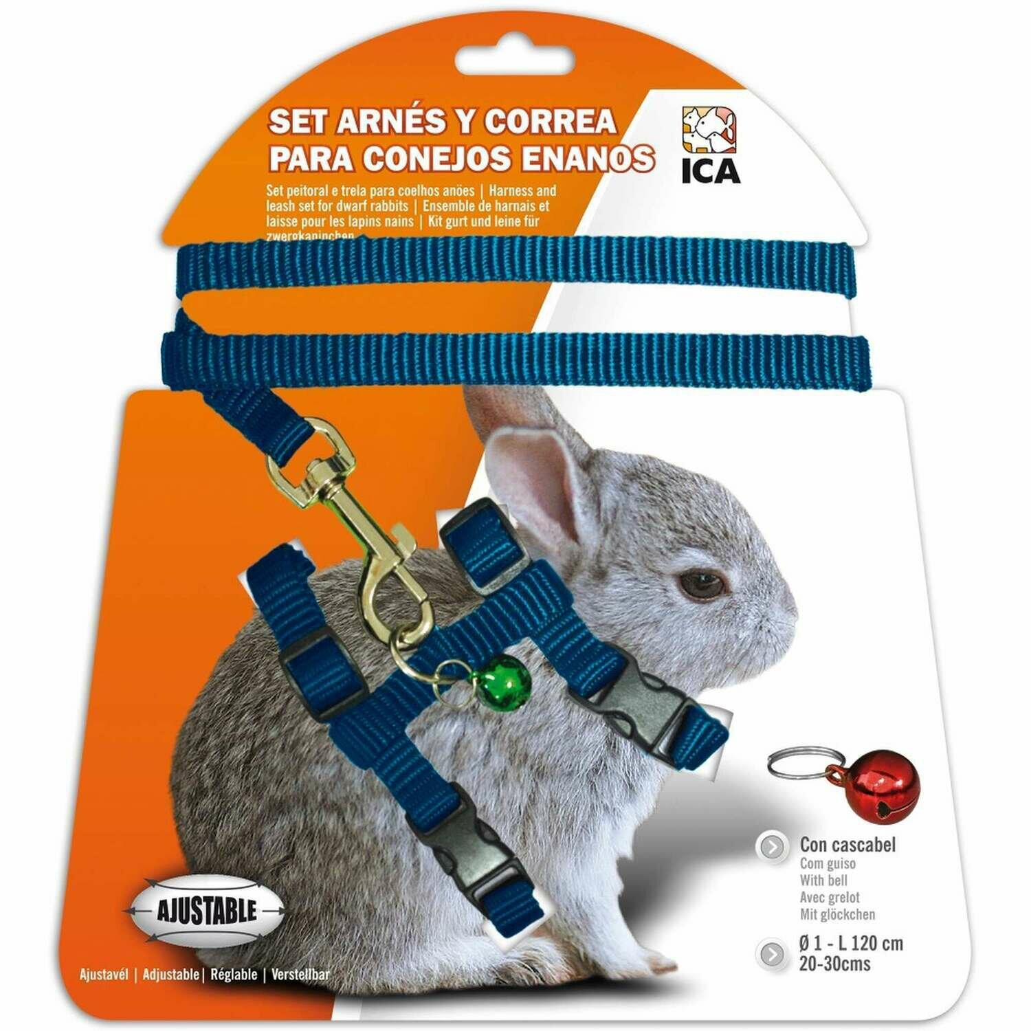 Set de arnés y correa para conejos enanos