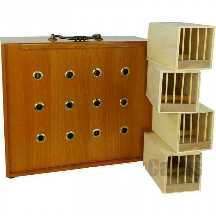 TRANSPORTÍN DE 12 HUECOS INDIVIDUALES EN MADERA