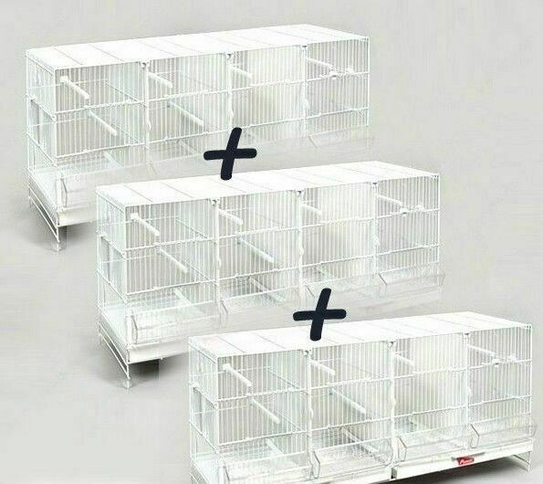 3 Jaulas de Cría para Pájaros Metro Pedros blancas