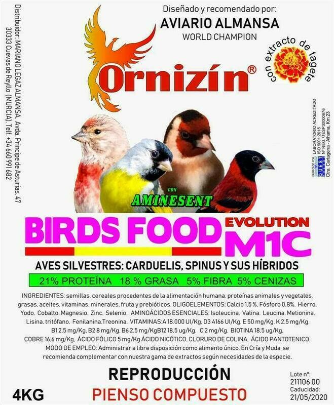 Ornizin pienso m1c para cría fauna europea