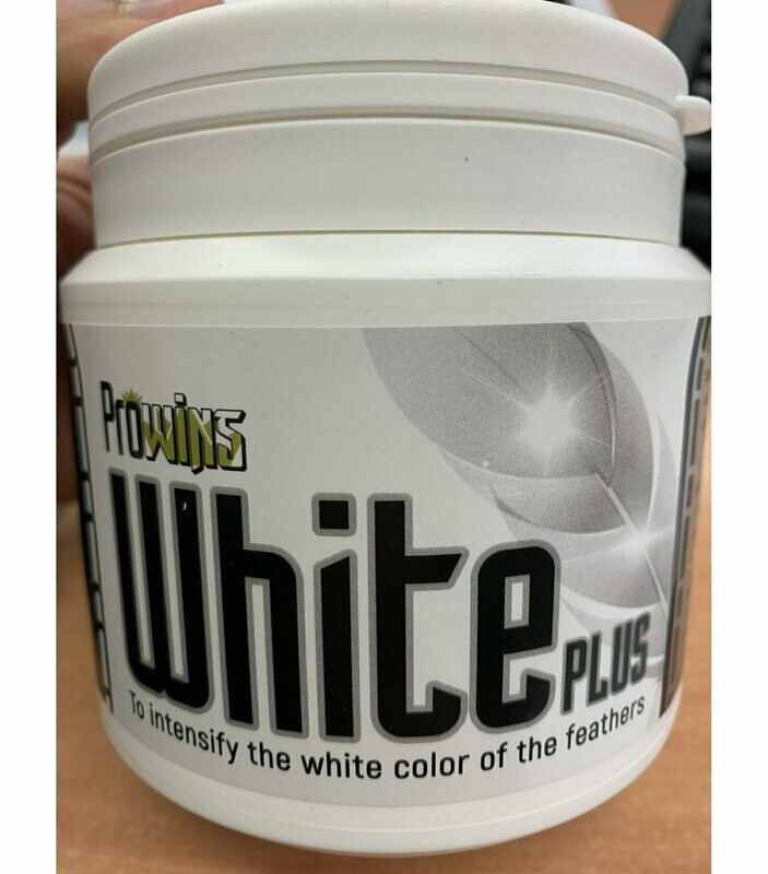 Prowins White Plus 300gr, (intensifica el color blanco de las plumas)