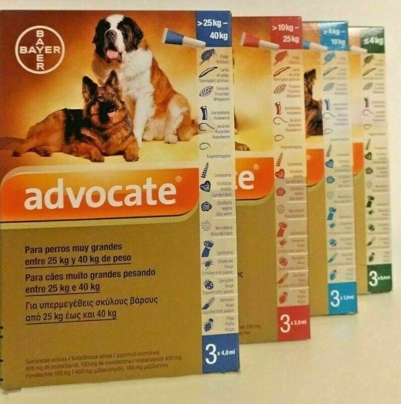 ADVOCATE SPOT ON PARA PERROS 3 pipetas de 1 a 4 kg