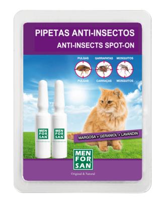 PIPETAS ANTI-INSECTOS CON MARGOSA, GERANIOL Y LAVANDINO