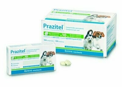 ANTIPARASITARIO PRAZITEL 104 COMPRIMIDOS PERROS Y GATOS
