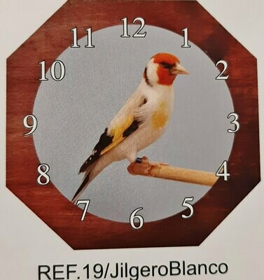 Reloj de Pared Jilguero Blanco