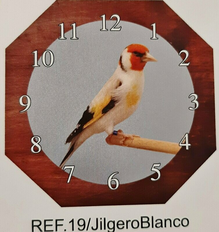 Reloj de Pared Jilguero Blanco