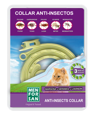 COLLAR REPELENTE DE INSECTOS CON MARGOSA, GERANIOL Y LAVANDINO