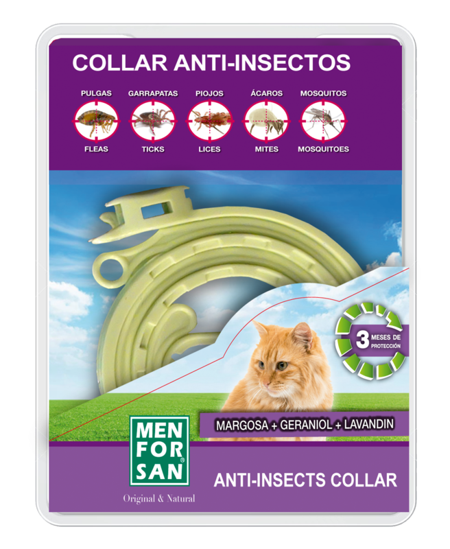 COLLAR REPELENTE DE INSECTOS CON MARGOSA, GERANIOL Y LAVANDINO