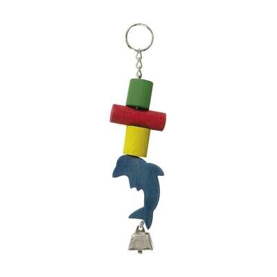 Juguete con delfín y campana para pájaros