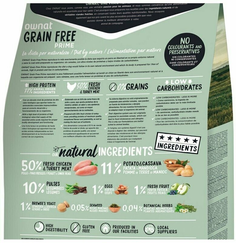 Ownat Prime Adult Grain Free Pollo Y Pavo Para Perros