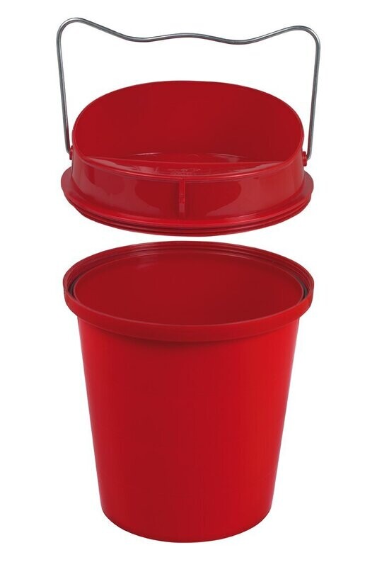 BEBEDERO CUBO PLASTICO 6 LTS. (ROJO)