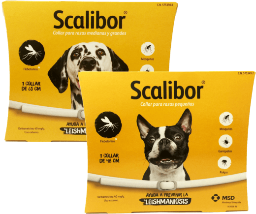SCALIBOR COLLAR COLLAR ANTIPARASITARIO PACK 2 1 COLLAR 48 CM+1 COLLAR DE 65 CM
