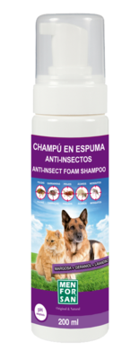 CHAMPÚ ESPUMA ANTI-INSECTOS CON MARGOSA, GERANIOL Y LAVANDINO