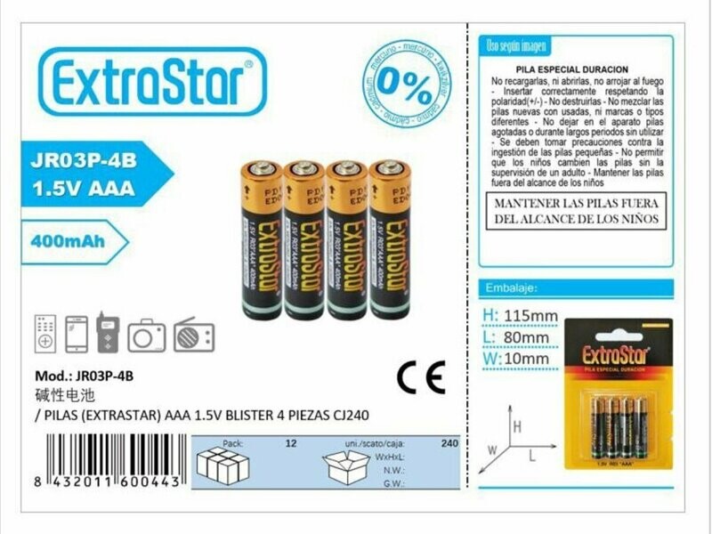 PILAS EXTRASTAR AAA R3