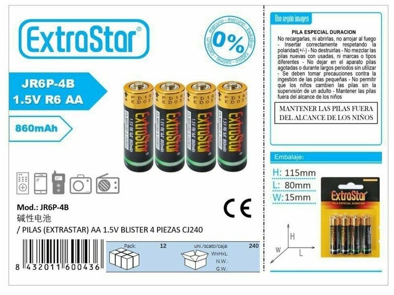 PILAS EXTRASTAR AA R6