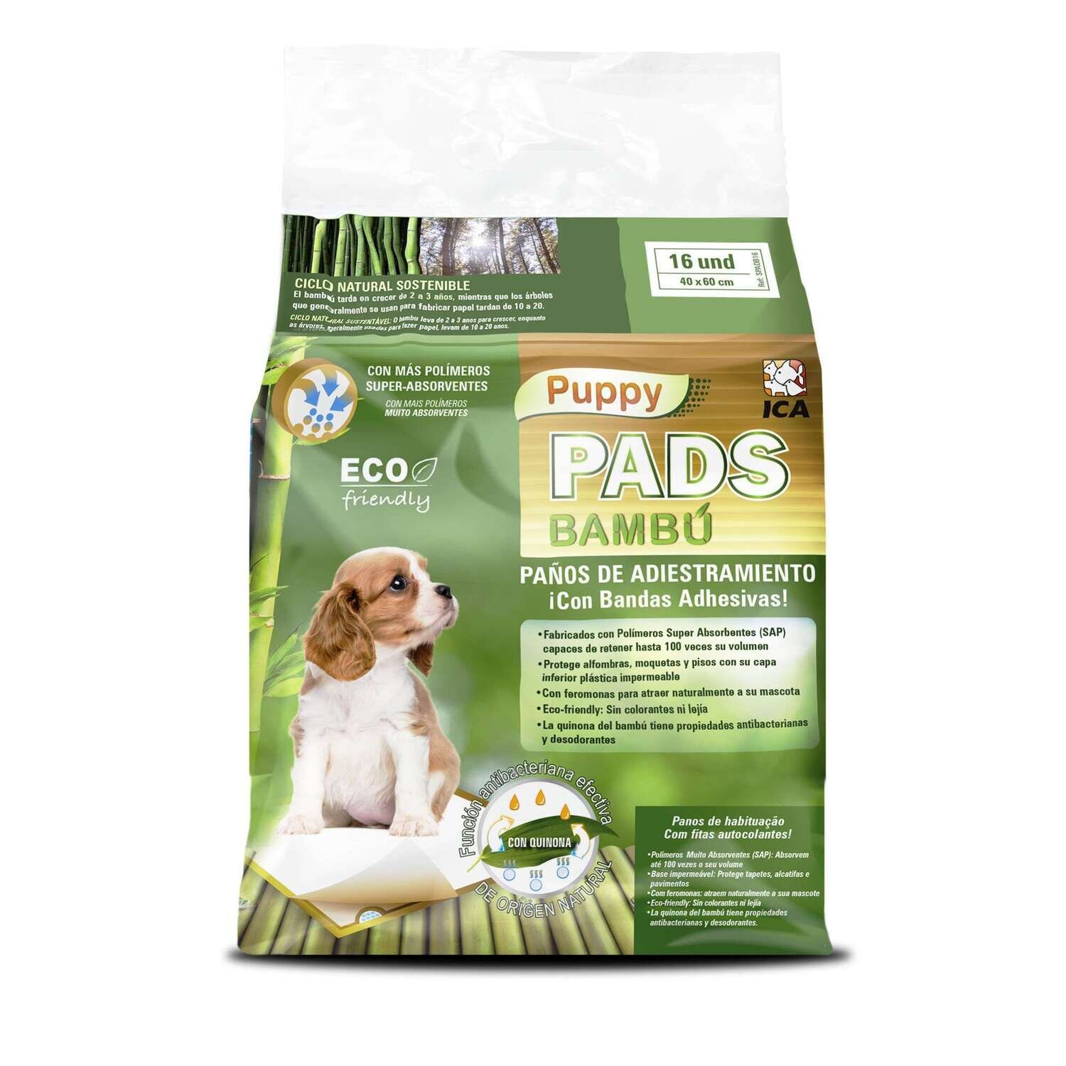 Pa�os de Adiestramiento Puppy Pads Bamb� (40cm x 60cm)