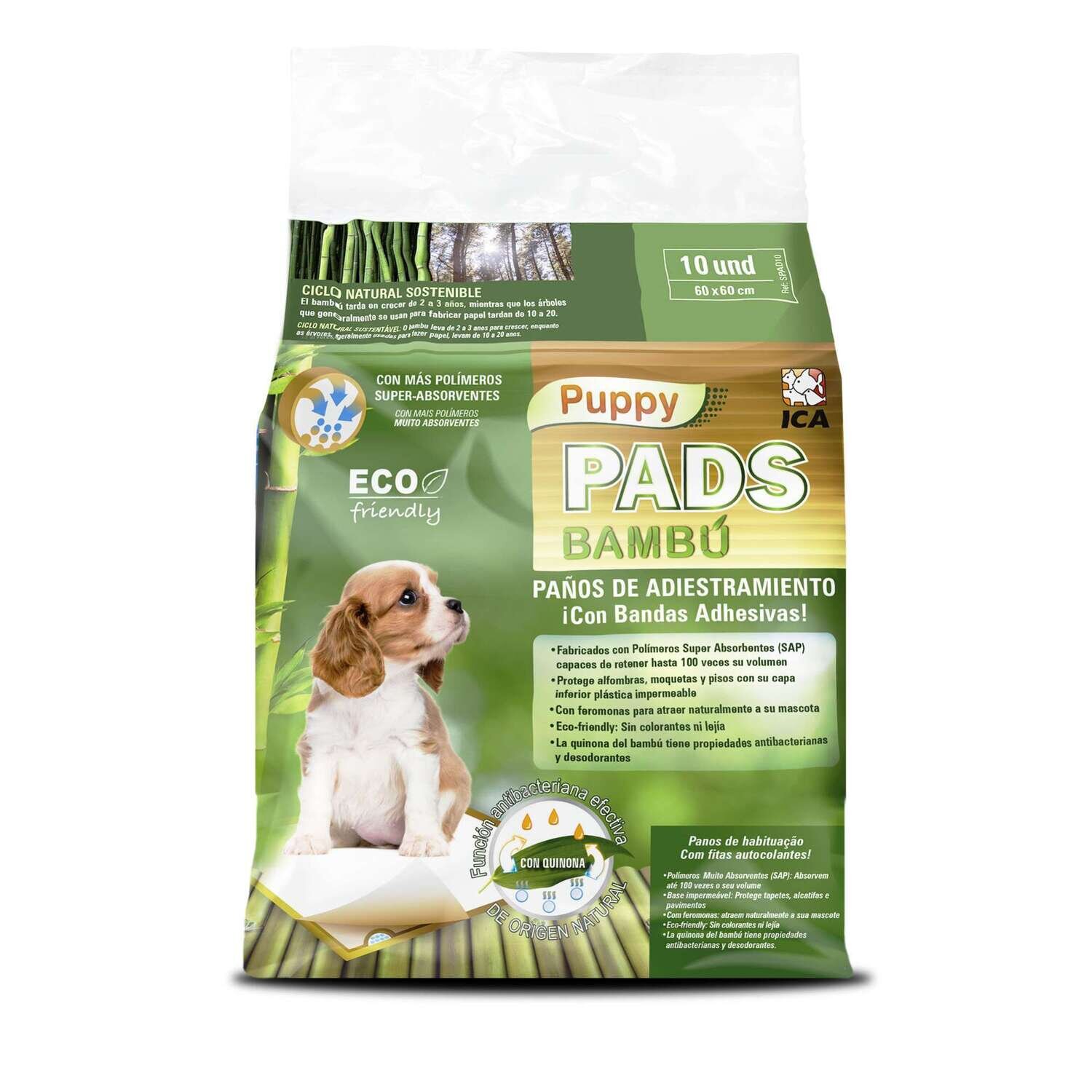Pa�os de Adiestramiento Puppy Pads Bamb� (60cm x 60cm)