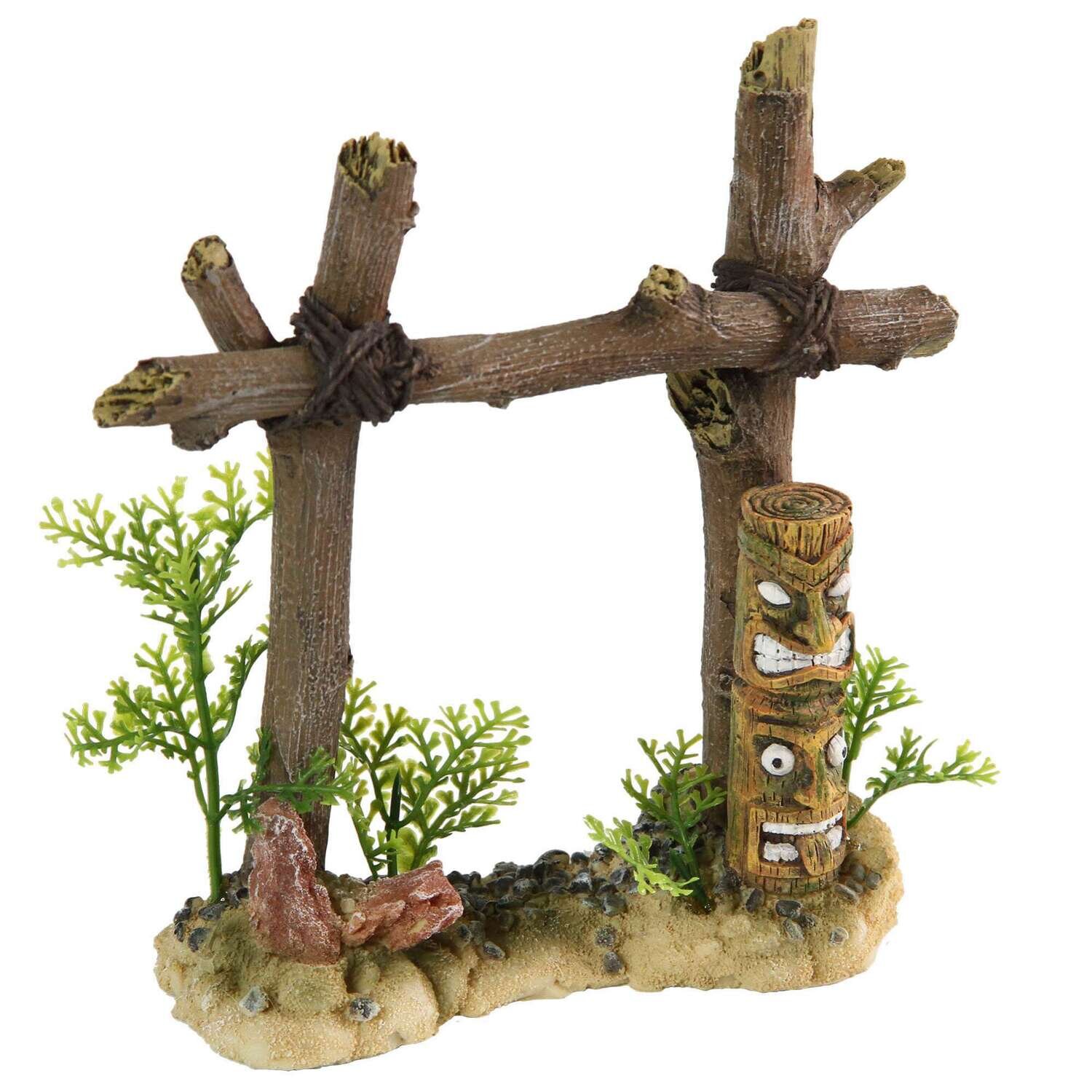 Ornamento columna Tiki 15,5x6,5x16,7 cm