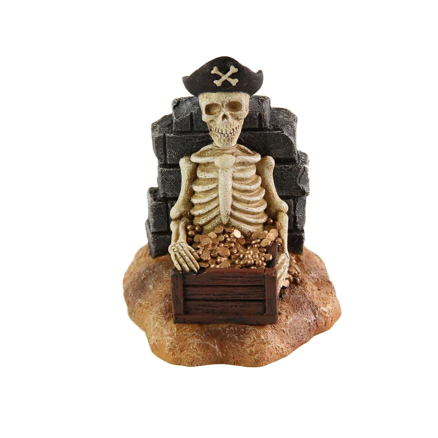 Ornamento esqueleto con tesoro 9,1x9x11,2 cm