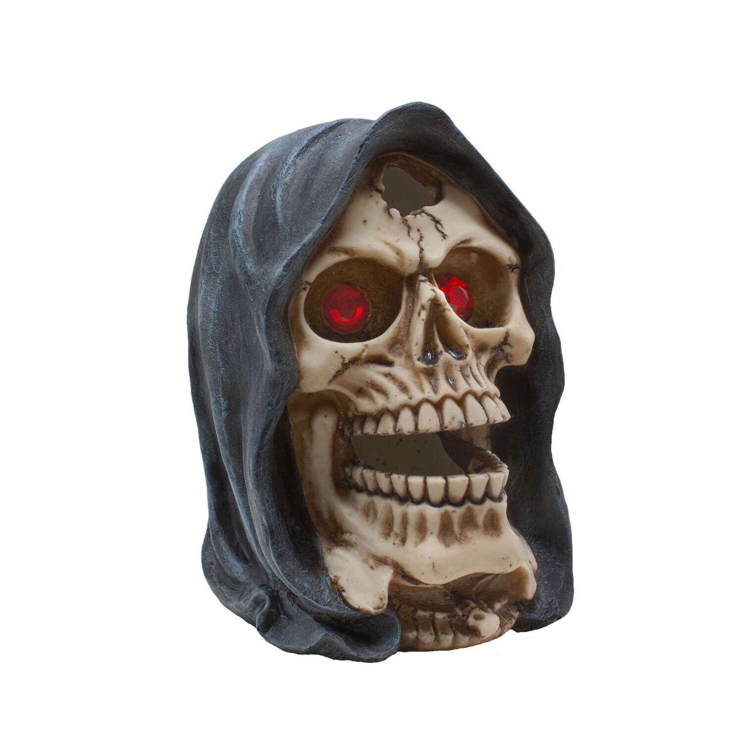 Ornamento calavera capucha 14,5x11,2x16,2 cm