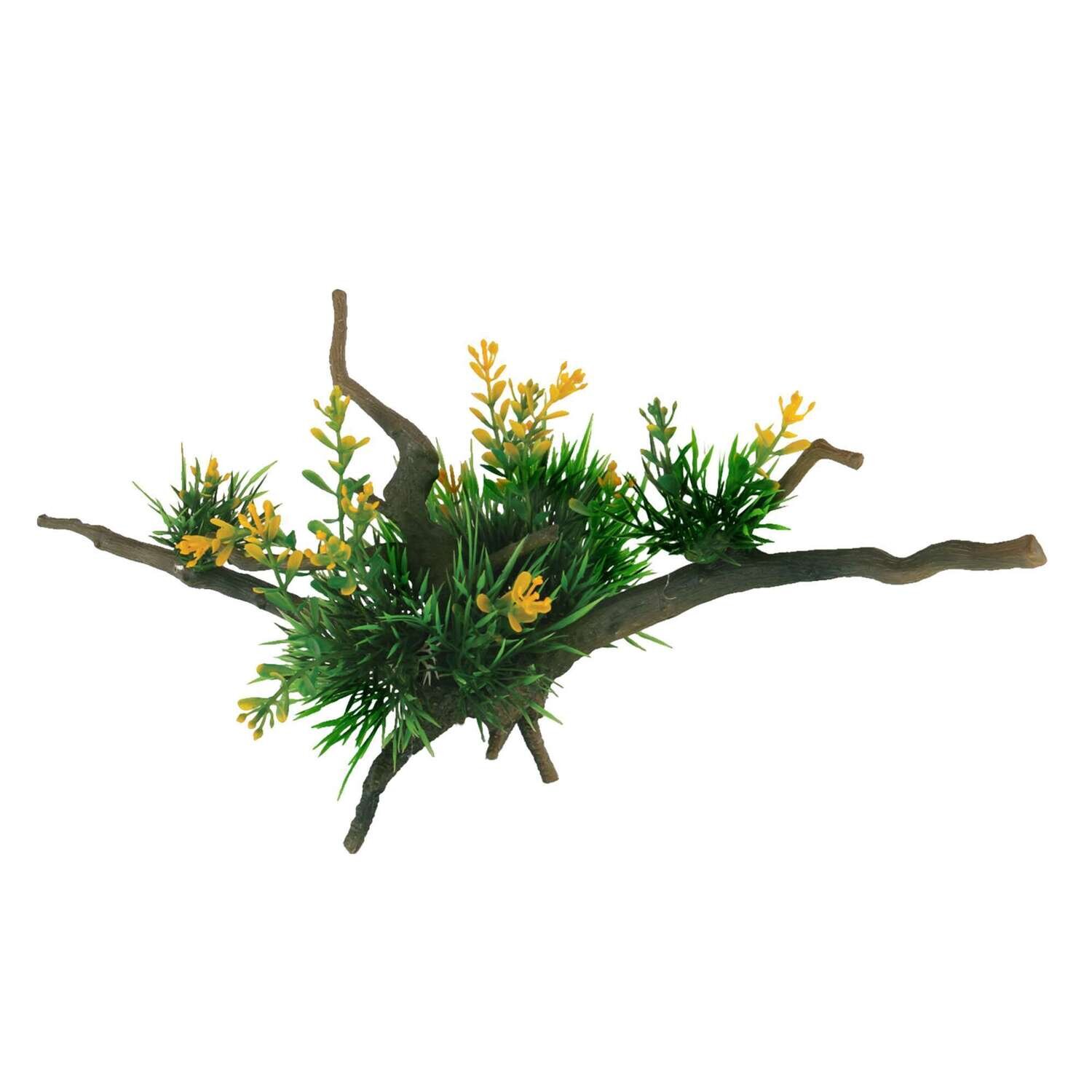 Troncos con plantas de ICA 34x10x15,5 cm