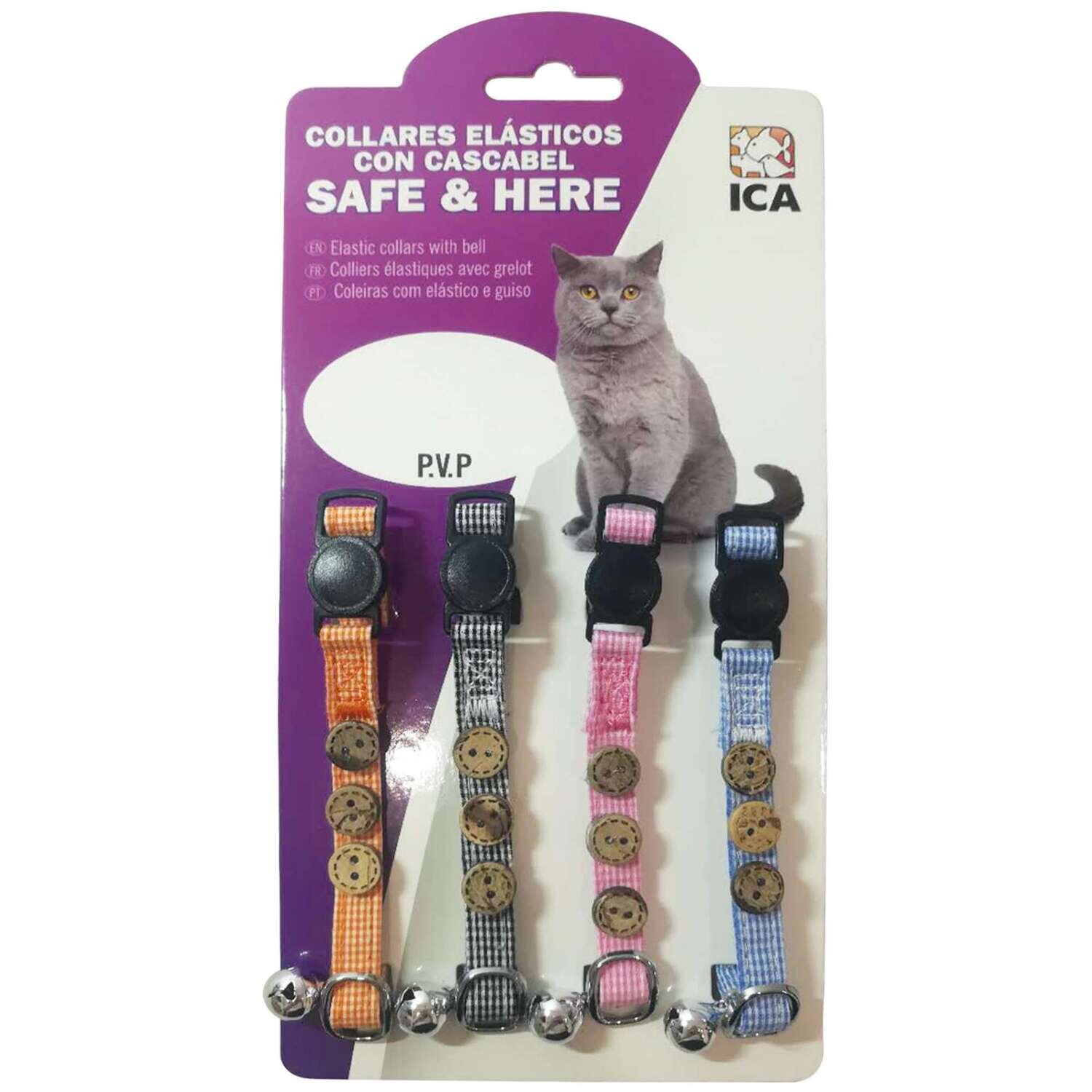 Collar de algod�n con botones SAFE&HERE para gatos