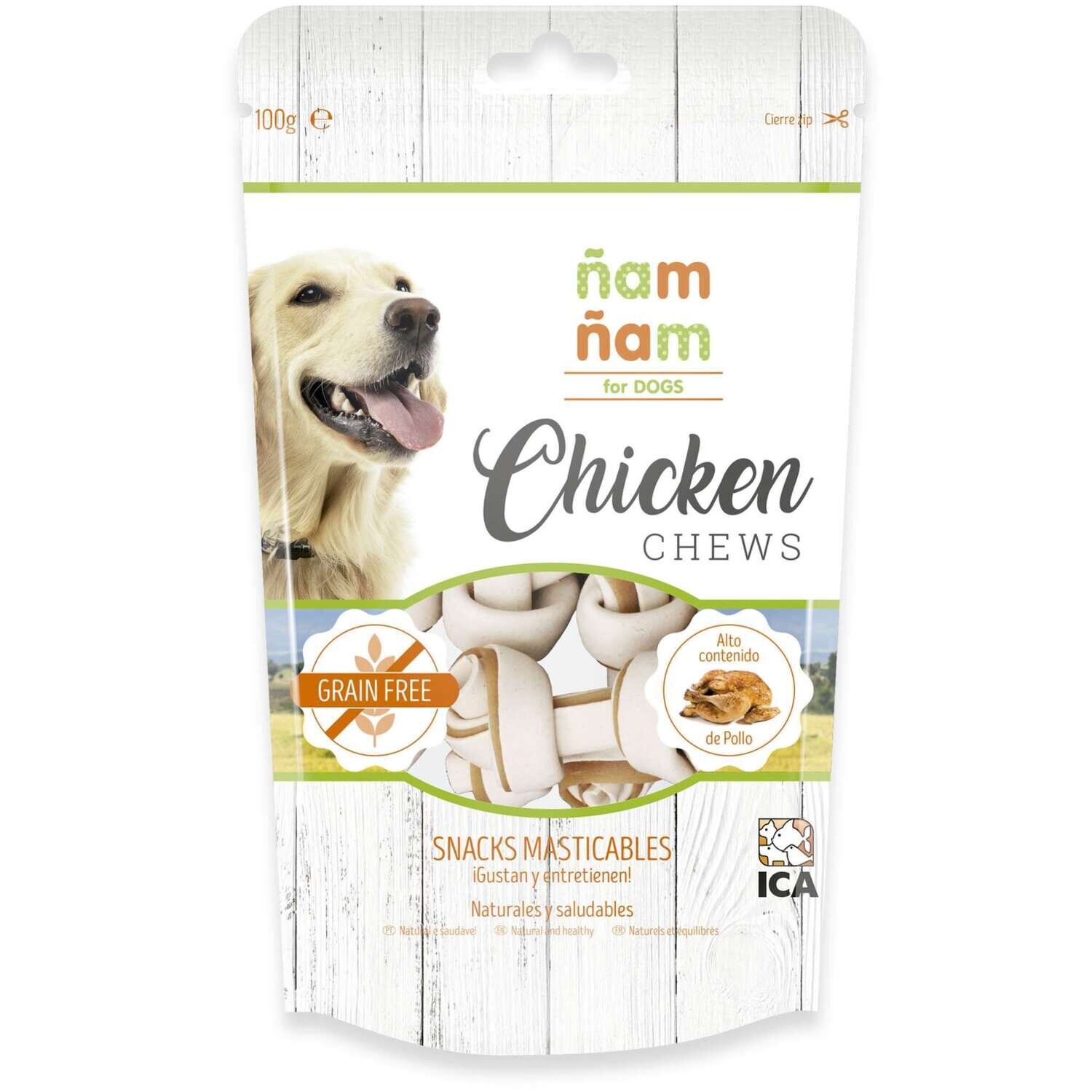 Snack Chicken CHEWS mini huesos de pollo �am �am 6 cm 100 g