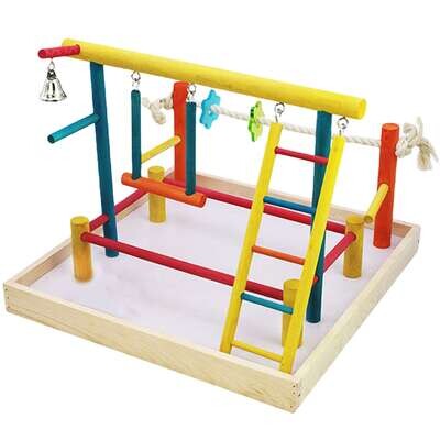 Centro de juego en madera para p�jaros 35x35x26,5 cm