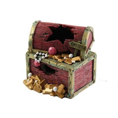 Ornamentos cofre de tesoro granate 11,5x10,5x9,5 cm