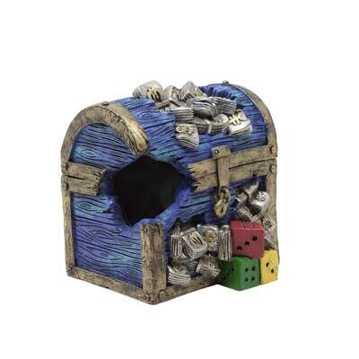 Ornamentos cofre de tesoro azul 9,5x8,5x10 cm